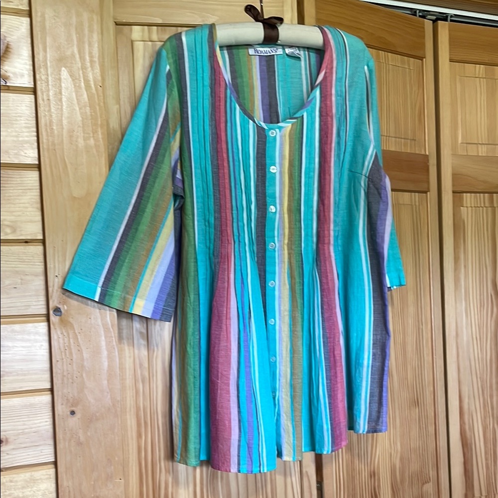 Roaman's Multicolor Striped Tunic
